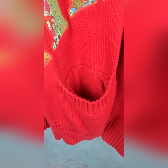 Akoo Mens Roe Sweater (Chili Pepper) Animal Print Embroidered Size S - Picture 10 of 10